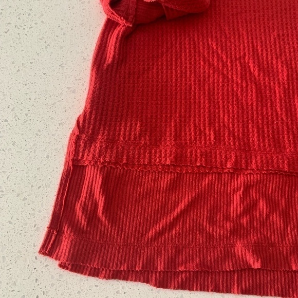 FREE PEOPLE oversized thermal knit vintage top size S - Picture 11 of 16